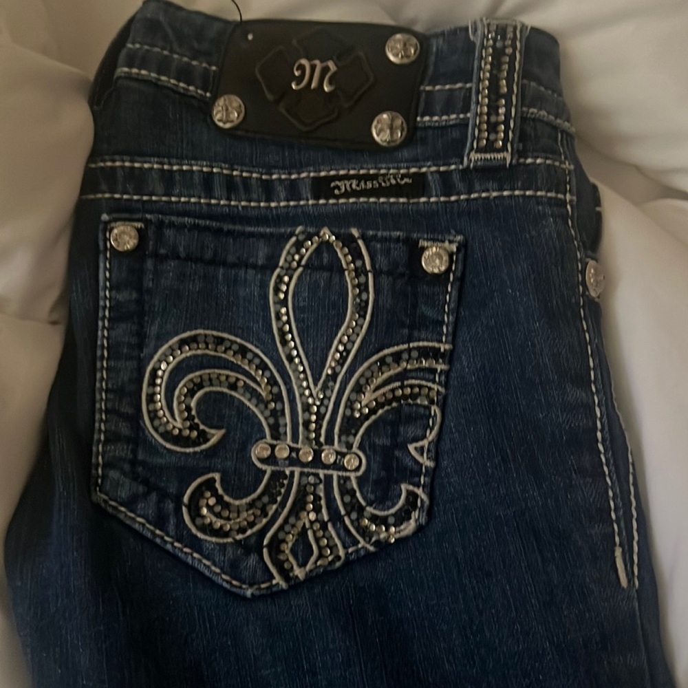 “Miss me” dark blue lowrise boot cut jeans